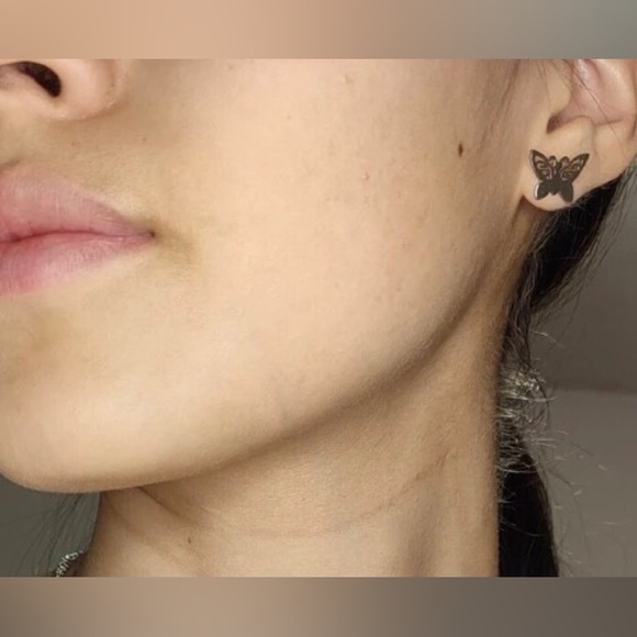 “Curlicue Butterfly” Coil Spiral Swirl Loop Twist Scroll Ringlet Mini Steel Stud - Picture 10 of 16